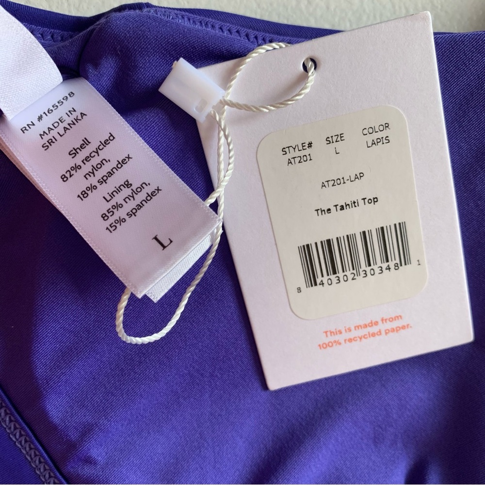 Andie Size Large Lapis Blue Tahiti Bikini Top Swimwear NWT - Picture 10 of 12